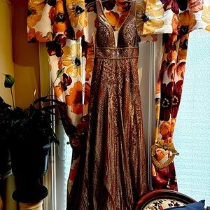 Never worn Rose gold dress with tags
Comes with scarf